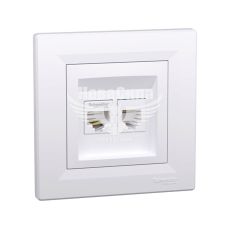Schneider Electric Asfora Розетка комп'ютер + телефон RJ45 CAT5e + RJ12, білий