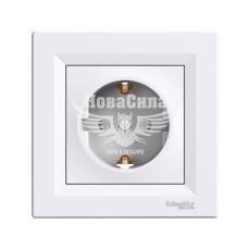 Schneider Electric Asfora Розетка одинарна з/з, білий