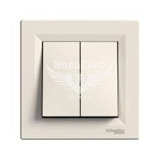 Schneider Electric Asfora Вимикач прохідний подвійний, кремовий