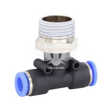 З'єднувач трубки ПВХ з зовн. різьбою Т-подібний пластик 1/2х8х8мм. (Airkraft)