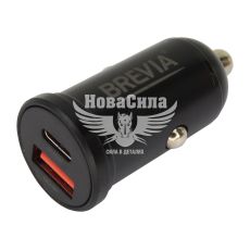 Зарядне для портативних пристроїв 12-24V (Brevia) 1USB-A, 1USB-C, 48W