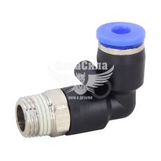 Соединитель трубки ПВХ с наружной резьбой Г-образний пластик 1/8х4мм. (Airkraft)