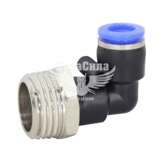 Соединитель трубки ПВХ с наружной резьбой Г-образний пластик 1/2х8мм. (Airkraft)