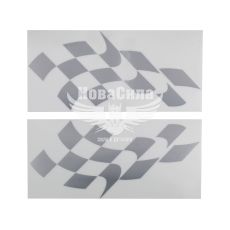 Наклейка Шашка серебряная 24х11,5