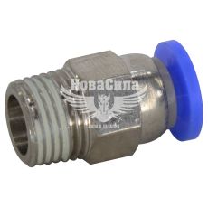 З'єднувач трубки ПВХ з зовн. різьбою прямий пластик 1/8х4мм. (Airkraft)