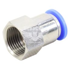 Соединитель трубки ПВХ с внутренней резьбой прямой пластик 3/8х10мм. (Airkraft)