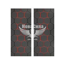 Наклейки на дверні стійки Соти 50х22 червоні