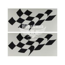 Наклейка Шашка черная 24х11,5