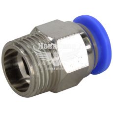 З'єднувач трубки ПВХ з зовн. різьбою прямий пластик 3/8х10мм. (Airkraft)