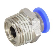 З'єднувач трубки ПВХ з зовн. різьбою прямий пластик 3/8х8мм. (Airkraft)