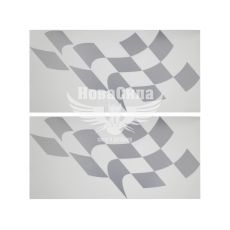 Наклейка Шашка серебряная 48х22