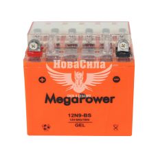 АКБ мото гелевый 12V 9-А/Ч L+ (MegaPower) (135x76x135)