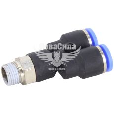 Соединитель трубки ПВХ с наружной резьбой Y-образный пластик 1/8х6х6мм. (Airkraft)