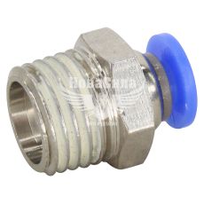 З'єднувач трубки ПВХ з зовн. різьбою прямий пластик 1/4х4мм. (Airkraft)