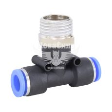 З'єднувач трубки ПВХ з зовн. різьбою Т-подібний пластик 1/2х10х10мм. (Airkraft)