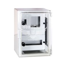 E.NEXT Корпус удароміцний з АБС-пластика e.plbox.250.330.130.1f.2m.tr, 250х330х130мм, IP65 з прозорими дверцятами, панеллю під 1 - фазний лічильник та 2 модулі