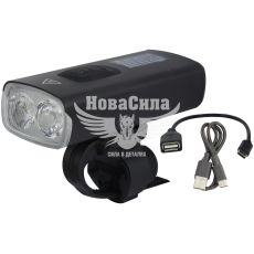 Фара велосипедная (Greys) LED 2600lm, 6700mAh, крепл. на руль, режим ближнего і дальнего света, Powerbank