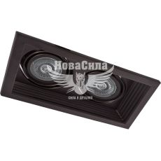 Feron Світильник вбудований DLT202 поворотний подвійний під лампу G5.3 MR16, чорний