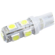 Лампочка без цоколя LED T10_W5W SMD біла 9-діодів 12V W2.1x9.5d (Solar) (упак.-10шт.)