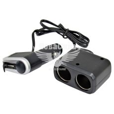 Разветвитель прикуривателя 2в1+удлин. (CarLife) (12V, 5A)