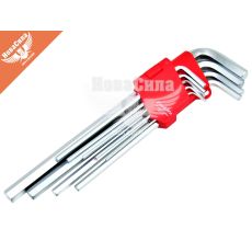 Набір шестигранних ключів Г-подібних (Carlife) 9 од. Cr-V