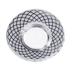 Feron Світильник вбудований CD833 круглий під лампу G5.3 MR16, з підсвіткою прозорий срібло