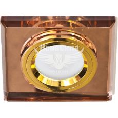 Feron Світильник вбудований 8060-2 квадратний під лампу G5.3 MR16, з підсвіткою коричневий золото