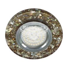 Feron Світильник вбудований 8585-2 круглий під лампу G5.3 MR16, з LED підсвіткою мерехтливий коричневе-срібло