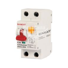E.NEXT Вимикач диференційного струму (дифавтомат) e.industrial.elcb.2.C32.300, 2р, 32А, С, 300мА