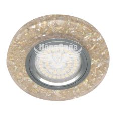 Feron Світильник вбудований 8585-2 круглий під лампу G5.3 MR16, з LED підсвіткою мерехтливий жовтий-срібло