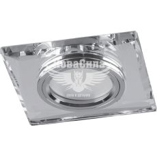 Feron Світильник вбудований 8170-2 квадратний під лампу G5.3 MR16, з підсвіткою срібло