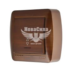 LEZARD DEMET Вимикач прохідний одинарний з підсвіткою, античний махагон