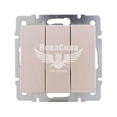 LEZARD RAIN Вимикач потрійний, перлинно-білий перламутр, без рамки