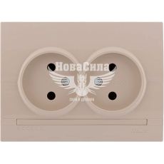 LEZARD DERIY Розетка подвійна б/з, крем