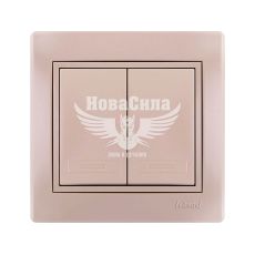 LEZARD MIRA Вимикач подвійний, перлинно білий