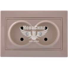 LEZARD MIRA Розетка подвійна б/з, крем