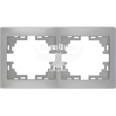 LEZARD MIRA Рамка 2-а горизонтальна, сірий металік