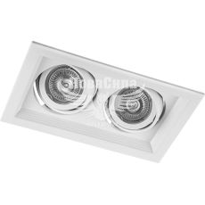 Feron Світильник вбудований DLT202 поворотний подвійний під лампу G5.3 MR16, білий