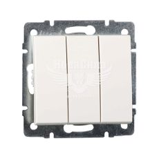 LEZARD RAIN Вимикач потрійний, білий, без рамки