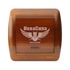 LEZARD DEMET Вимикач одинарний з підсвіткою, античний махагон