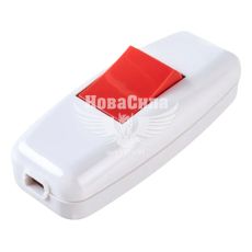 LEZARD Вимикач навісний одинарний, білий/червоний