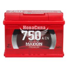 АКБ 75-А/Ч (Maxion) Premium (R+) 750A (276х175х190мм.)