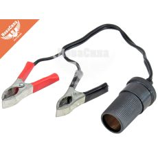 Гніздо прикурювача з крокодилами (Uragan) до АКБ (12V, 15А, 30см.)