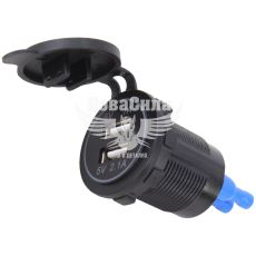 Зарядне для портативних пристроїв 5V (КНР) 2USB-A 2.1A (врізне) (біла підсвітка)