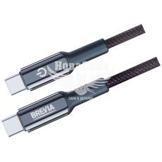 Кабель для зарядки моб. телеф. Type-C to Type-C (Brevia) 1.2м. чорний, 60W, Box (54120)