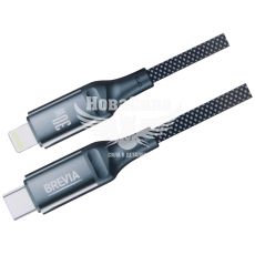 Кабель для зарядки моб. телеф. Type-C to Lightning (Brevia) 1м. чорний, 30W, Box (56100)