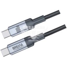 Кабель для зарядки моб. телеф. Type-C to Type-C (Brevia) 2м. чорний, 100W, Box