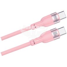 Кабель для зарядки моб. телеф. Type-C to Type-C (Brevia) 1.2м. рожевий 60W, Box