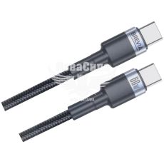 Кабель для зарядки моб. телеф. Type-C to Type-C (Brevia) 1м. чорний, 60W, Box (53100)