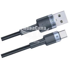 Кабель для зарядки моб. телеф. USB-A to Type-C (Brevia) 1.2м. чорний, Box (53120)